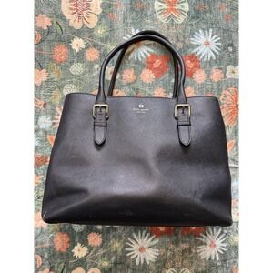 KATE‎ SPADE Black Leather Cove Street Ariel Handbag Purse Satchel Damaged Strap